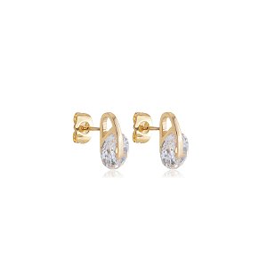 Brinco de base dourado banho em ouro 18k