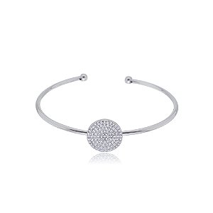Bracelete com zirconia banho em rodio branco