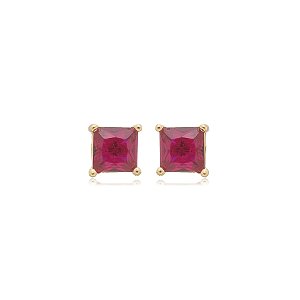 Brinco de base com zirconia banho em ouro 18k