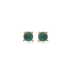 Brinco de base com zirconia banho em ouro 18k