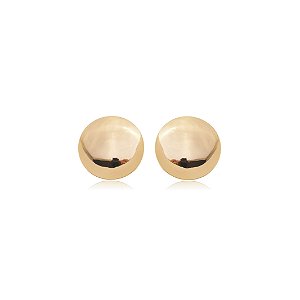 Brinco de base dourado liso banho em ouro 18k