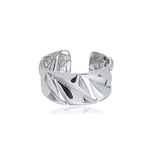 Bracelete liso banho em rodio branco