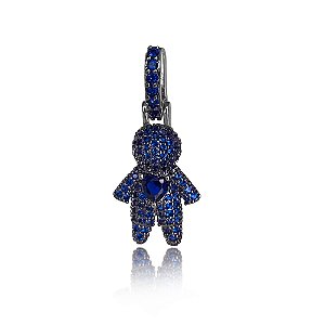 Pingente de menino com zirconia banho em rodio branco