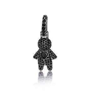 Pingente de menino cravejado de zirconia banho em rodio branco