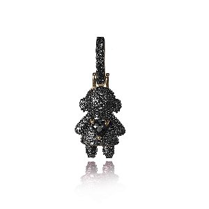 Pingente menina dourado cravejado de zirconia banho em ouro 18k
