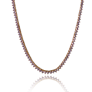 Colar riviera com zirconia banho em ouro 18k