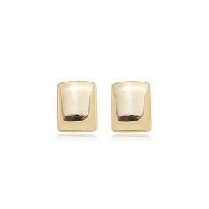 Brinco de base dourado liso banho em ouro 18k