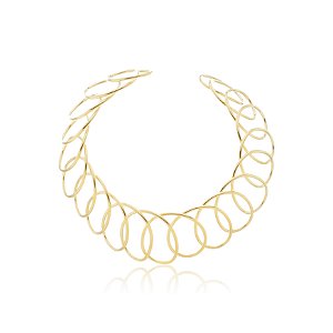Colar de aro dourado liso banho em ouro 18k