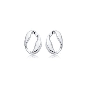 Brinco de base liso banho em rodio branco