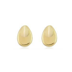 Brinco de argola liso banho em ouro 18k
