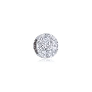 Pingente cravejado de zirconia cristal banho em rodio branco