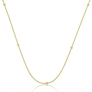 Colar corda de violão liso banho em ouro 18k