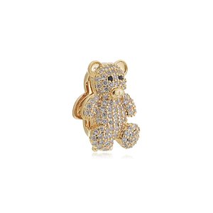 Pingente de urso cravejado de zirconia cristal banho em ouro 18k
