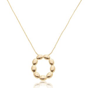 Colar dourado com pingente banho em ouro 18k