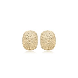 Brinco de base dourado acetinado banho em ouro 18k