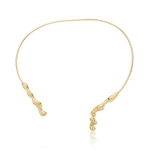 Colar de aro dourado liso banho em ouro 18k