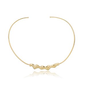 Colar de aro dourado liso banho em ouro 18k