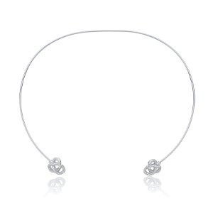 Colar de aro liso banho em rodio branco