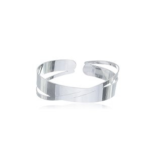 Bracelete liso banho em rodio branco