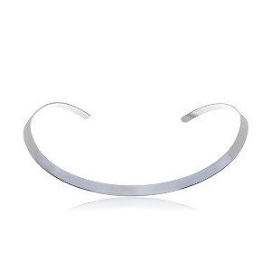 Colar de aro com banho em rodio branco