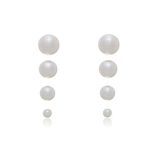 Brinco de base de perola banho em rodio branco