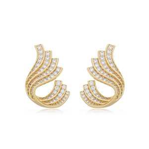 Brinco de base com zirconia cristal banho em ouro 18k