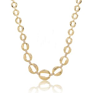 Colar de corrente com zirconia cristal banho em ouro 18k
