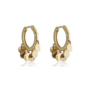 Brinco de argola liso banho em ouro 18k