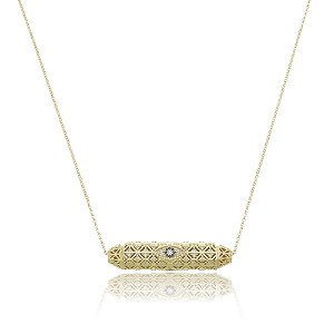 Colar longo com pingente cravejado de zircônia cristal banho em ouro 18k