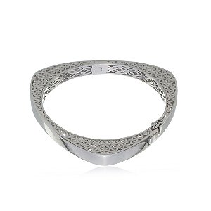 Bracelete Liso Banho em Ródio Branco