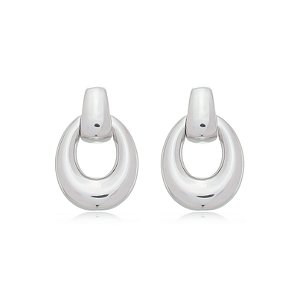 Brinco liso com banho em rodio branco