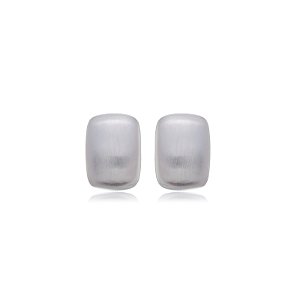 Brinco de Base Acetinado em Ródio Branco