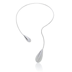 Colar de Aro Liso em Banho Ródio Branco