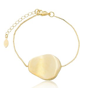 Pulseira dourada lisa banho em ouro 18k