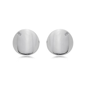Brinco de base liso banho em ródio branco