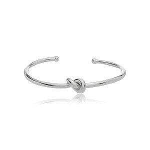 Bracelete liso banho em Ródio Branco