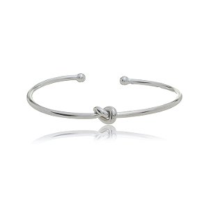 Bracelete liso banho em rodio branco