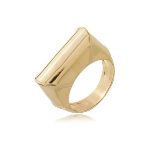 Anel liso dourado banho em ouro 18k