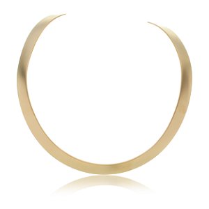 Colar de aro acetinado banho em ouro 18k