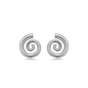 Brinco de base liso banho em rodio branco