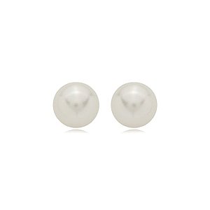 Brinco de base com perola banho em rodio branco