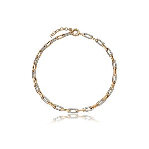 Colar cravejado com zirconia cristal banho em ouro 18k