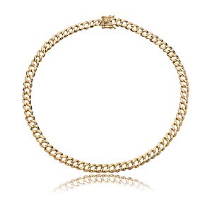 Colar de corrente liso banho em ouro 18k