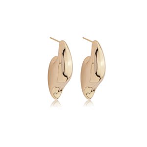 Brinco de argola liso banho em ouro 18k