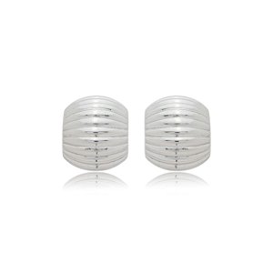 Brinco de argola liso banho em rodio branco