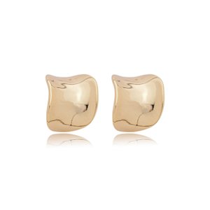 Brinco de argola liso banho em ouro 18k