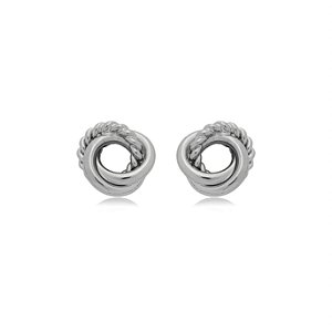 Brinco de base liso banho em rodio branco
