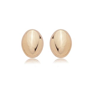 Brinco liso banho em ouro 18k