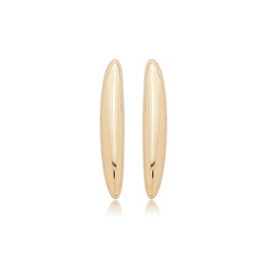 Brinco liso banho em ouro 18k