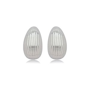 Brinco liso banho em rodio branco